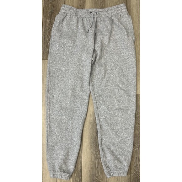 Under Armour Gray Fleece Lined Sweatpants Jogger Mens Size Large Drawstring - Picture 2 of 9